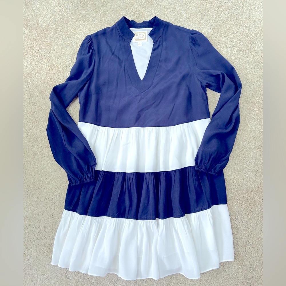 Sail to Sable Striped Tier Swing Dress